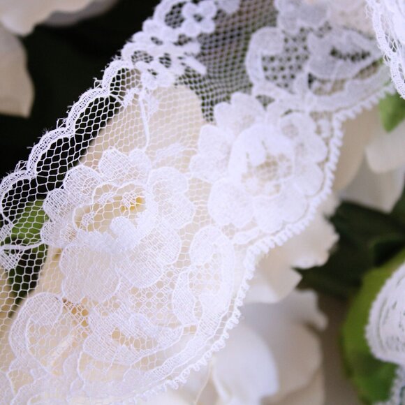 Vintage White Lace Trim, 3 Yards, 2.25" wide, Nylon, Sewing Supply - Picture 5 of 10